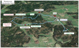 GPS-Track unserer Wanderung durch den Mainhardter Wald