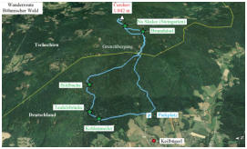 GPS-Track unserer Wanderung zum Cerchov